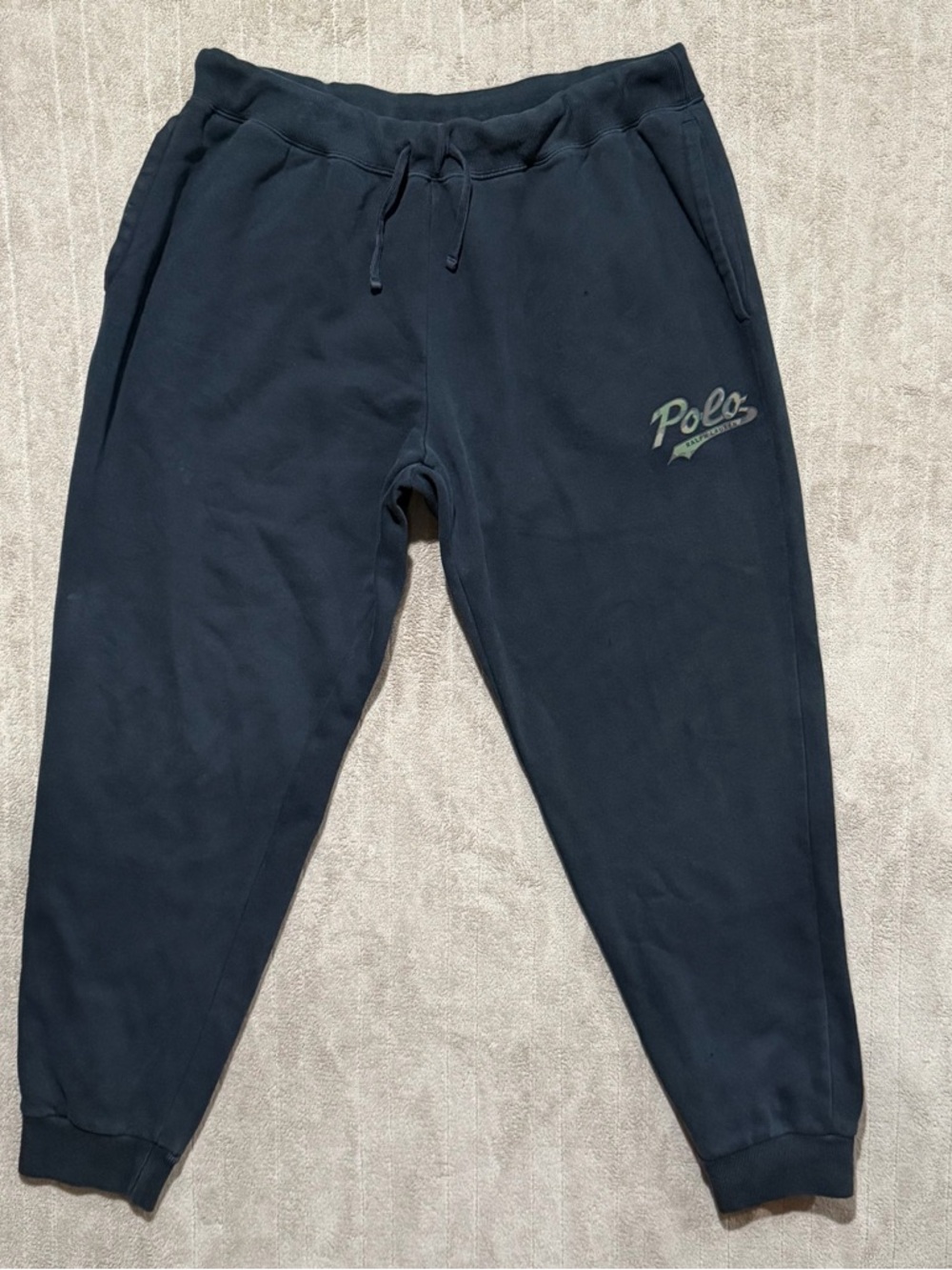 Polo Ralph Lauren Black Camo Script Joggers Mens XL Drawstring Sweatpants Pants